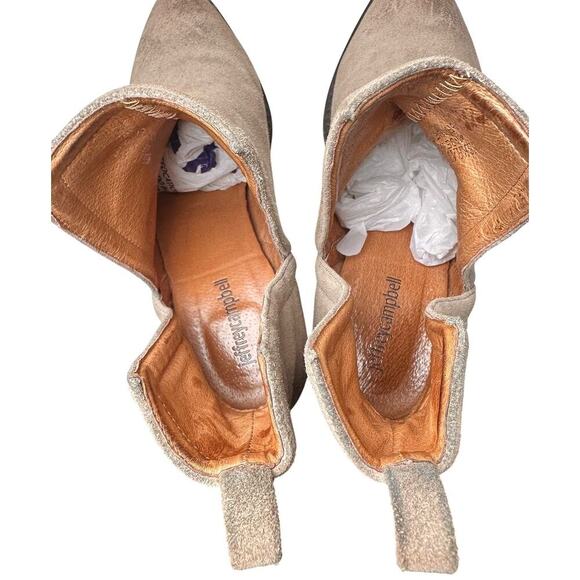 Jeffrey Campbell Muskrat Lo Caramel Suede Booties Women Sz 8 Boho Festival Rodeo - Picture 4 of 16
